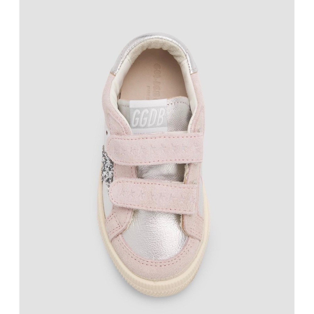 Golden Goose Pink Silver Glitter Star Toddler Leather Sneakers Low-Top NWB 7 - Picture 4 of 7